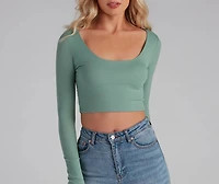 Ready Or Not Scoop Neck Crop Top