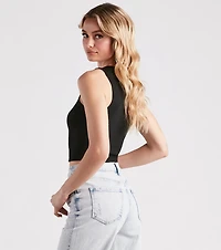 Make It Pop Rhinestone Safety Pin Tank Top
