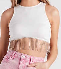 Fringe Benefits High Neck Crop Top
