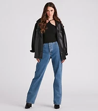 Gimme The Cold Shoulder Rib Knit Top