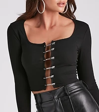 A Girls Gotta Shine Knit Crop Top