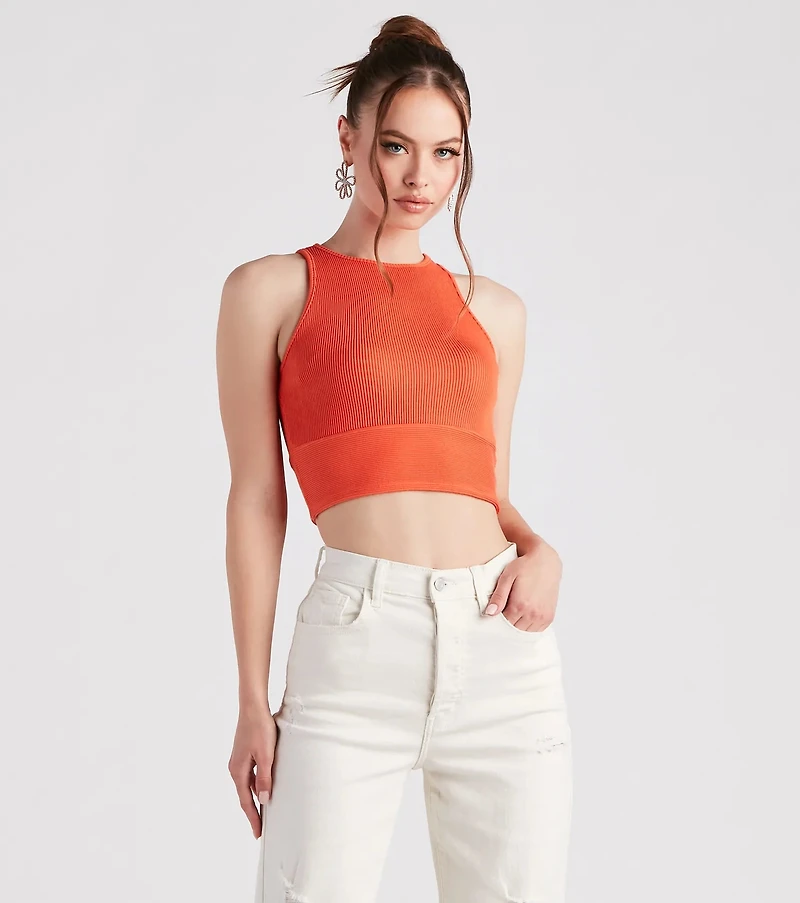 Hit Up The Basic Sleeveless Crop Top