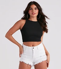 Hit Up The Basic Sleeveless Crop Top
