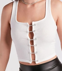 Make It Pop Rhinestone Safety Pin Tank Top