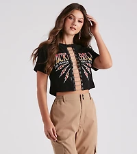 Girls Rock Chain Trim Graphic Tee