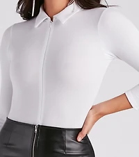 Casual Trendsetter Henley Bodysuit