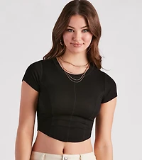 All The Details Rib Knit Crop Top