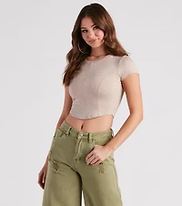 All The Details Rib Knit Crop Top