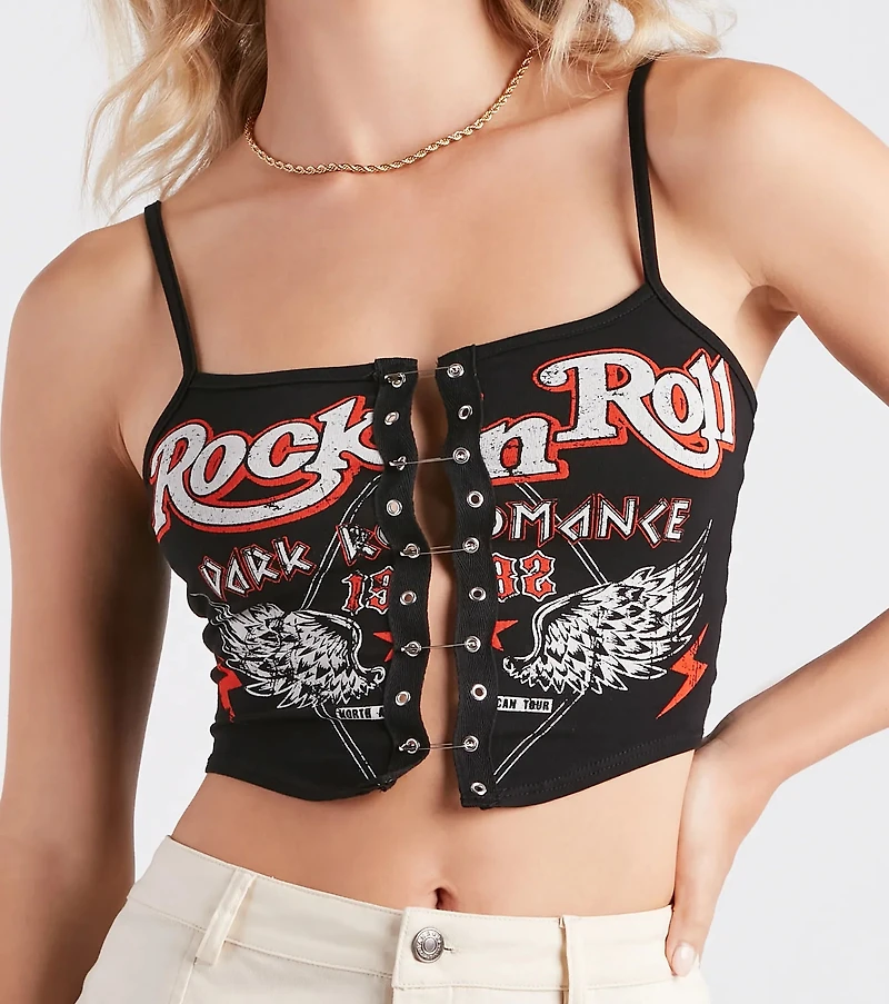 Rock 'N' Roll Corset Graphic Tank Top