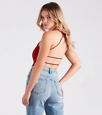 Turn Up The Heat Strappy Rib Knit Bodysuit