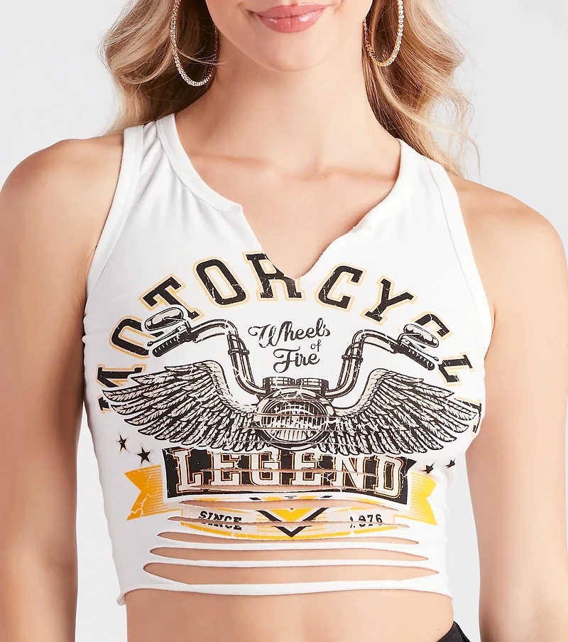 Motorcycle Legend Cropped Graphic Tank