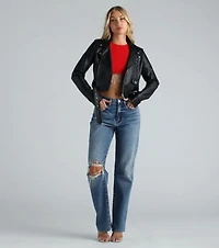 Fringe Benefits High Neck Crop Top