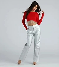 Glam Experince Rhinestone Fringe Crop Top
