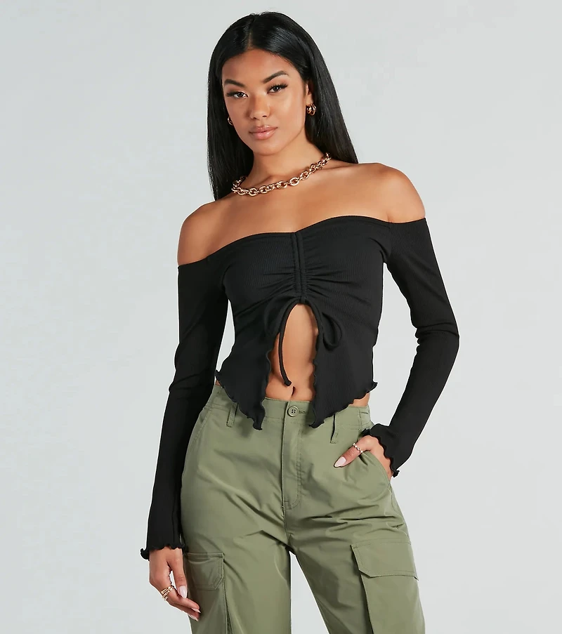Day To Off-The-Shoulder Crop Top