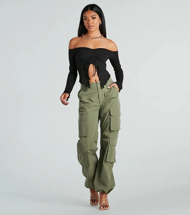 Day To Off-The-Shoulder Crop Top