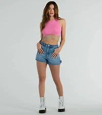 Fringe Benefits High Neck Crop Top