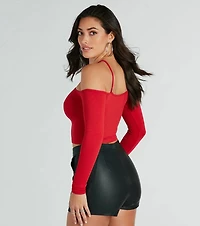 Trendy Perfection Halter Off-The-Shoulder Top