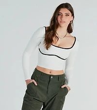 Read Between The Lines Contrast Crop Top