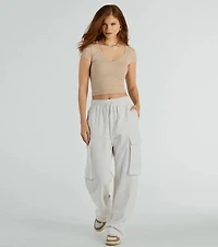 So Good Basic Scoop Neck Crop Tee