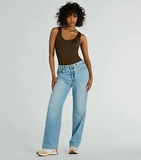 Smooth Silhouette Sleeveless Scoop Neck Bodysuit