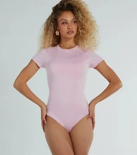 Casually Cute Basic Short Sleeve Bodysuit
