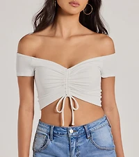 Sweet One Off-The-Shoulder Crop Top