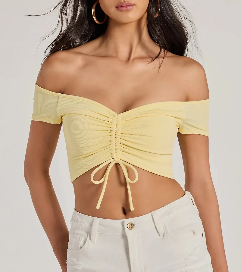 Sweet One Off-The-Shoulder Crop Top