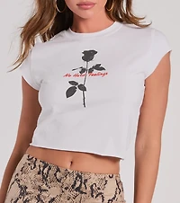 No Hard Feelings Rose Crop Graphic Tee