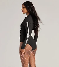 Glam Ghoul Skeleton Print Bodysuit