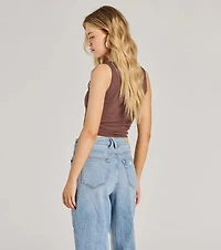 Cowgirls And Tequila Crop Graphic Tank Top