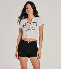 Varsity College Babe Graphic Crop Top