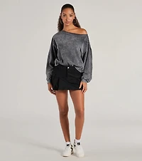 Comfy Vibes Only Washed Knit Pullover Top