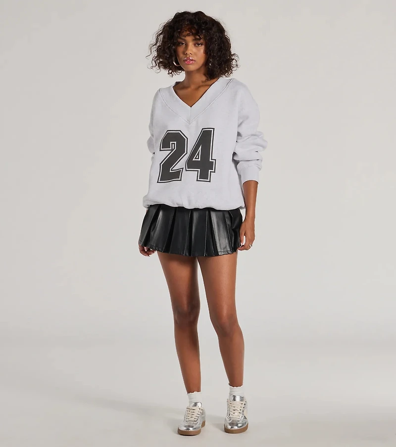Graphic Oversized Pullover Sweatshirt