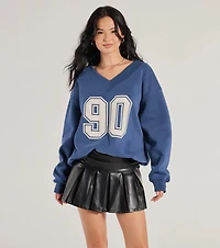 Graphic Oversized Pullover Sweatshirt