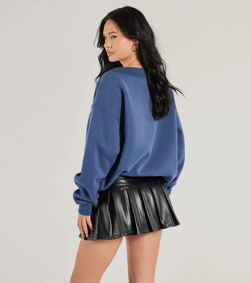 Graphic Oversized Pullover Sweatshirt