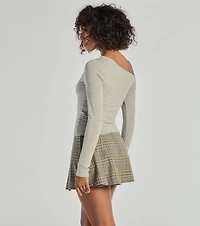 Chic Detail Off-Shoulder Long Sleeve Top