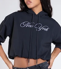 New York Bubble Crop Hoodie