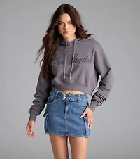 Los Angeles Oversized Crop Hoodie