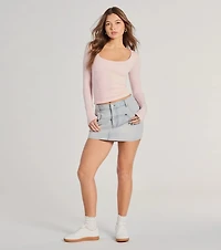 Forever Staple Smooth Knit Long Sleeve Top