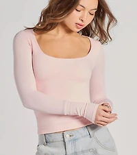 Forever Staple Smooth Knit Long Sleeve Top