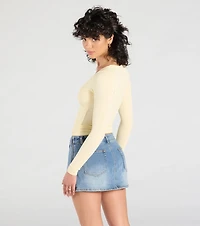 Forever Staple Smooth Knit Long Sleeve Top