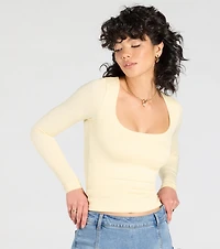 Forever Staple Smooth Knit Long Sleeve Top