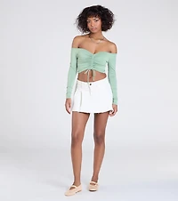 Sultry Perception Off-The-Shoulder Crop Top