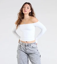 Simply Elevated Off-The-Shoulder Smooth Knit Top