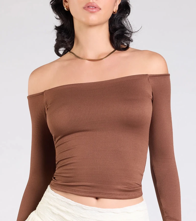 Simply Elevated Off-The-Shoulder Smooth Knit Top