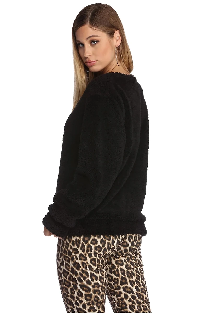 What The Fuzz Teddy Sweater