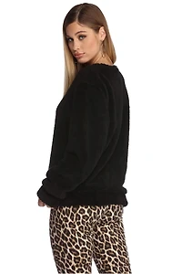 What The Fuzz Teddy Sweater