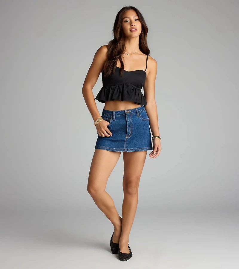 Sweetheart Status Babydoll Crop Top