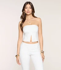 Clean Cut Zip Front Tube Top