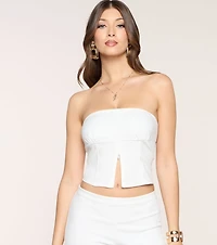 Clean Cut Zip Front Tube Top